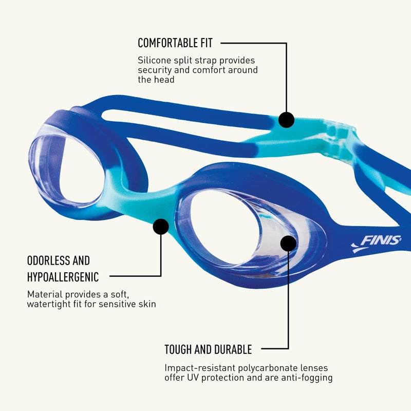 FINIS Swimmies Kids Swim Goggles - Learn-to-Swim Goggles for Ages 2 & Up - UV Protection - PVC & Latex Free - Red Blue/Clear - Image 3